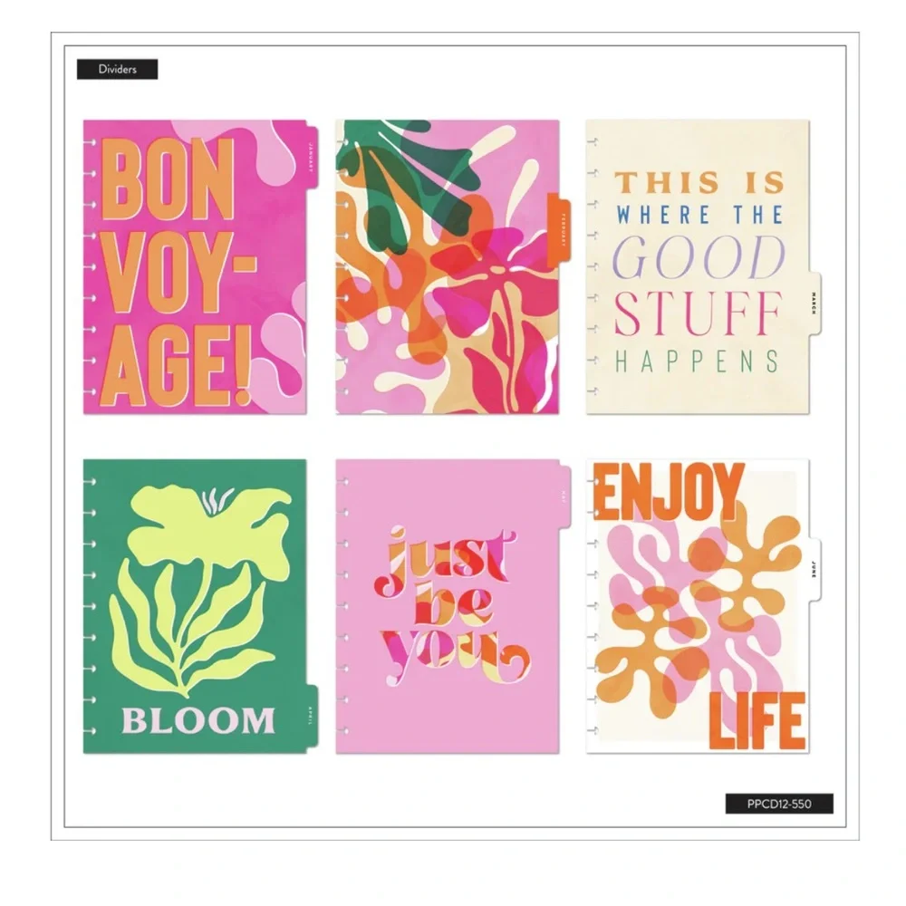 BWT The Happy Planner - 2025 Vivid Tropics Dashboard layout Planner